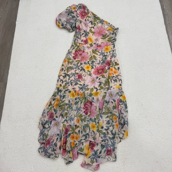 ASTR The Label One Shoulder Santorini Floral Midi Dress Small - Picture 6 of 8